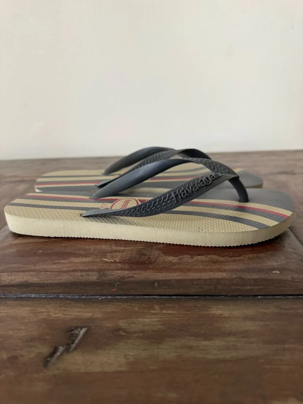 Havaianas Top Nautical grey‎ red rubber flip flops unisex men’s size 8
